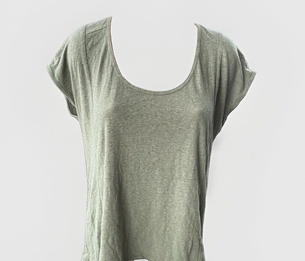 American Eagle Green Boho Slouchy Shirt Size M Zip Back Detail